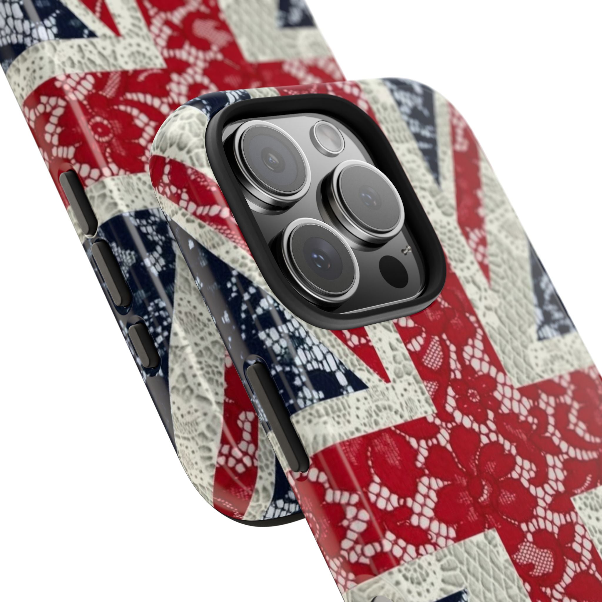 Union Jack Lace Tough Phone Case — British Flag Protective Phone Case