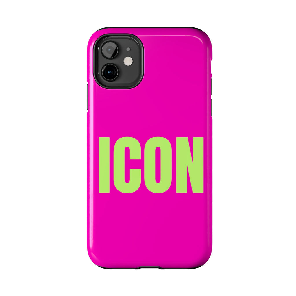 ICON Tough Phone Case — Neon Pink & Lime Bold Text Protective Case