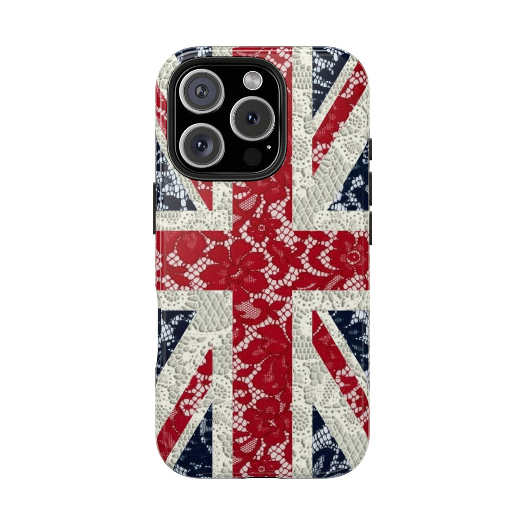 Union Jack Lace Tough Phone Case — British Flag Protective Phone Case