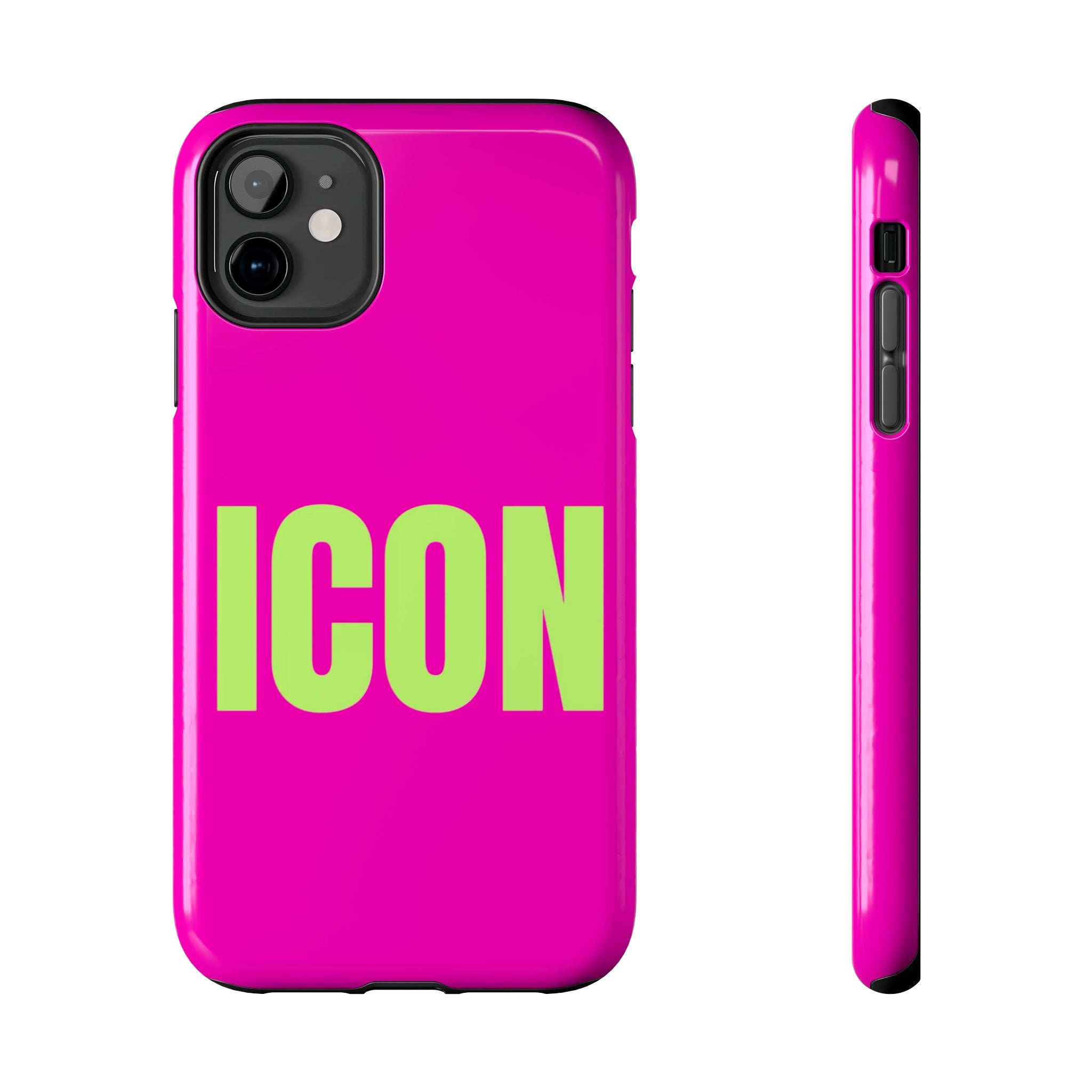 ICON Tough Phone Case — Neon Pink & Lime Bold Text Protective Case