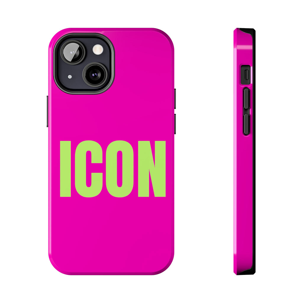 ICON Tough Phone Case — Neon Pink & Lime Bold Text Protective Case
