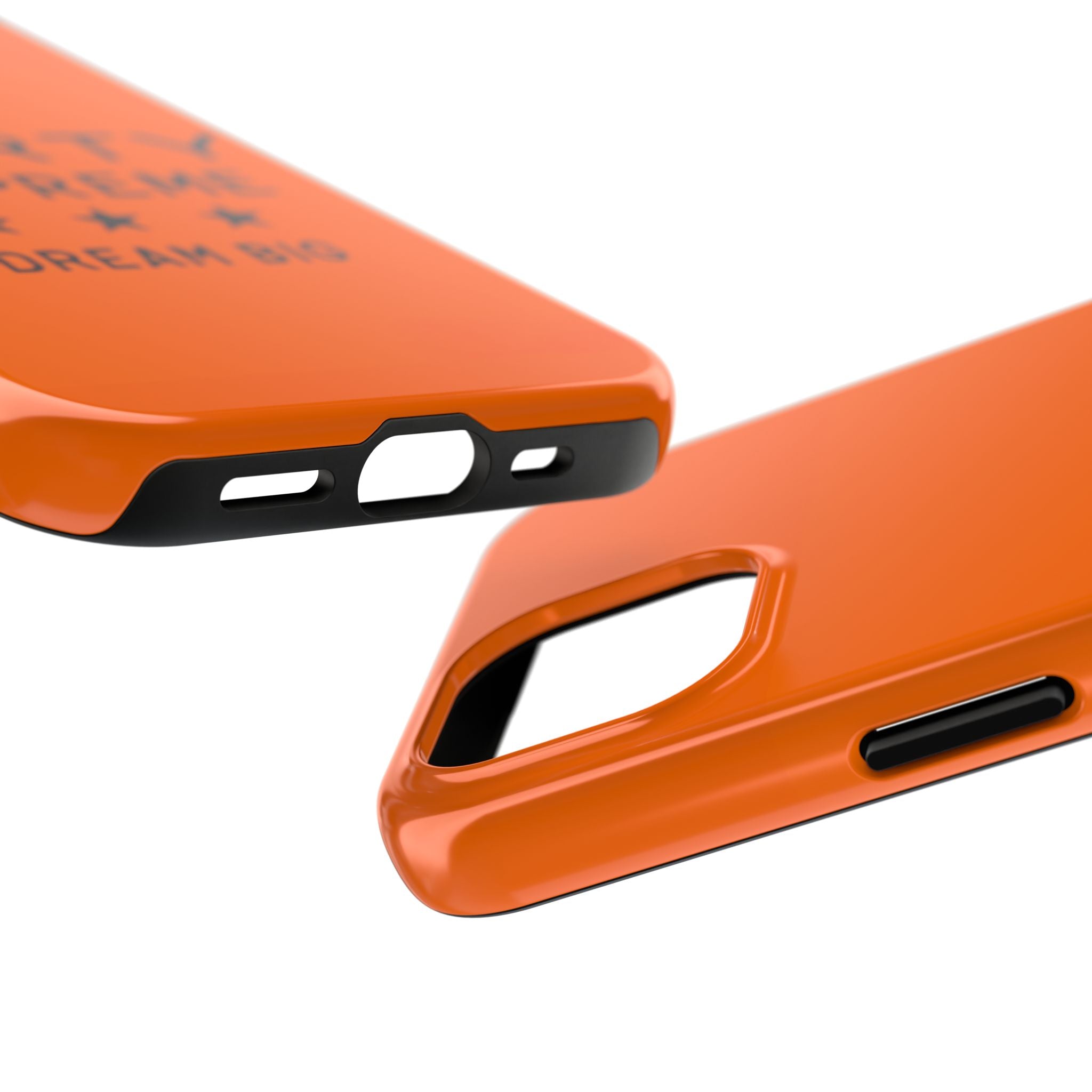 Marty Supreme Tough Phone Case — Orange 'Dream Big' Protective Cover