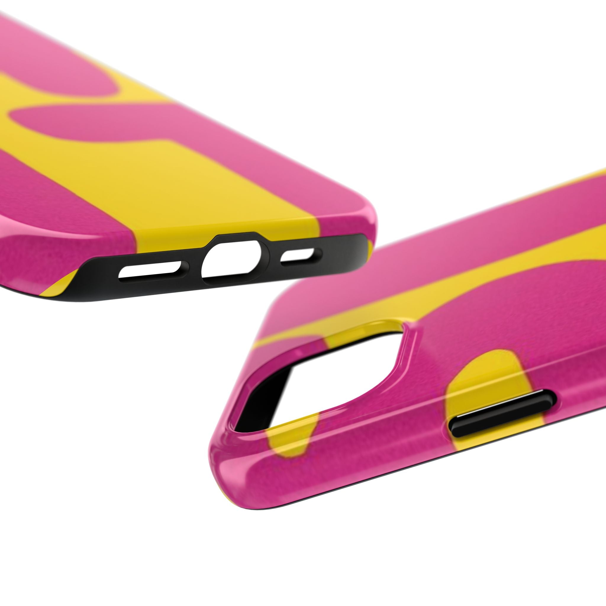 SHIT Retro Abstract Tough Phone Case — Pink & Yellow Pop Art Design