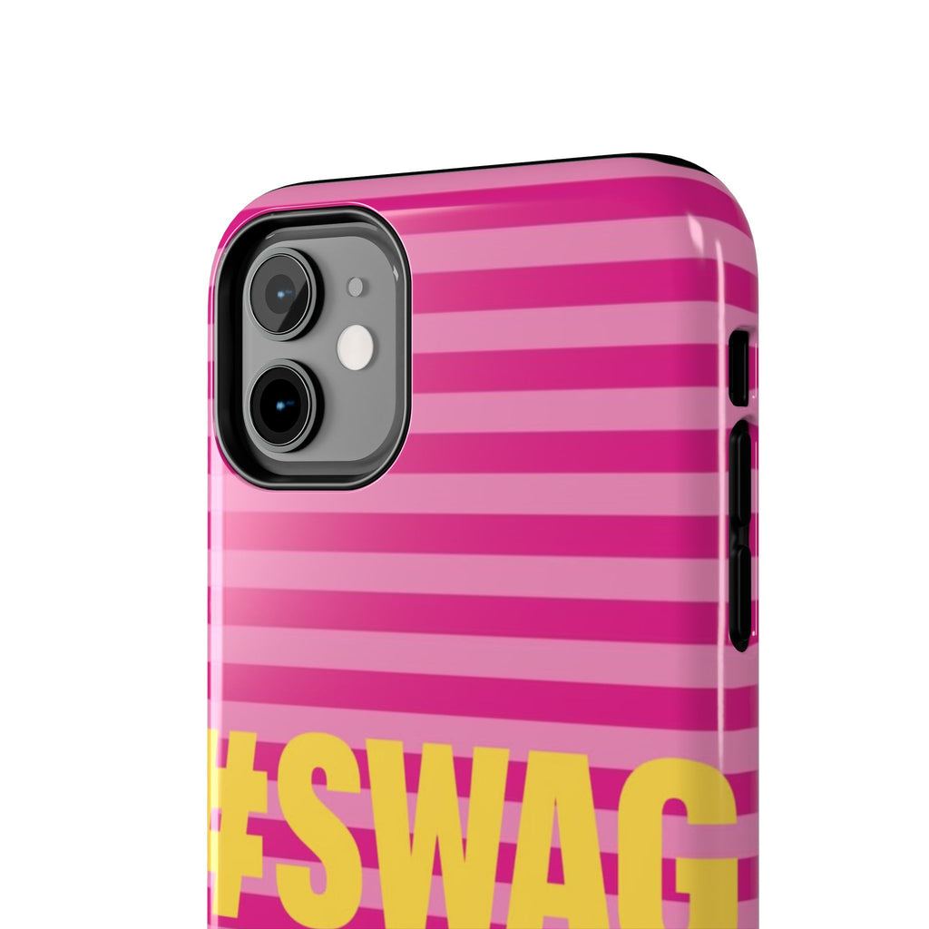 #SWAG Pink Striped Tough Phone Case
