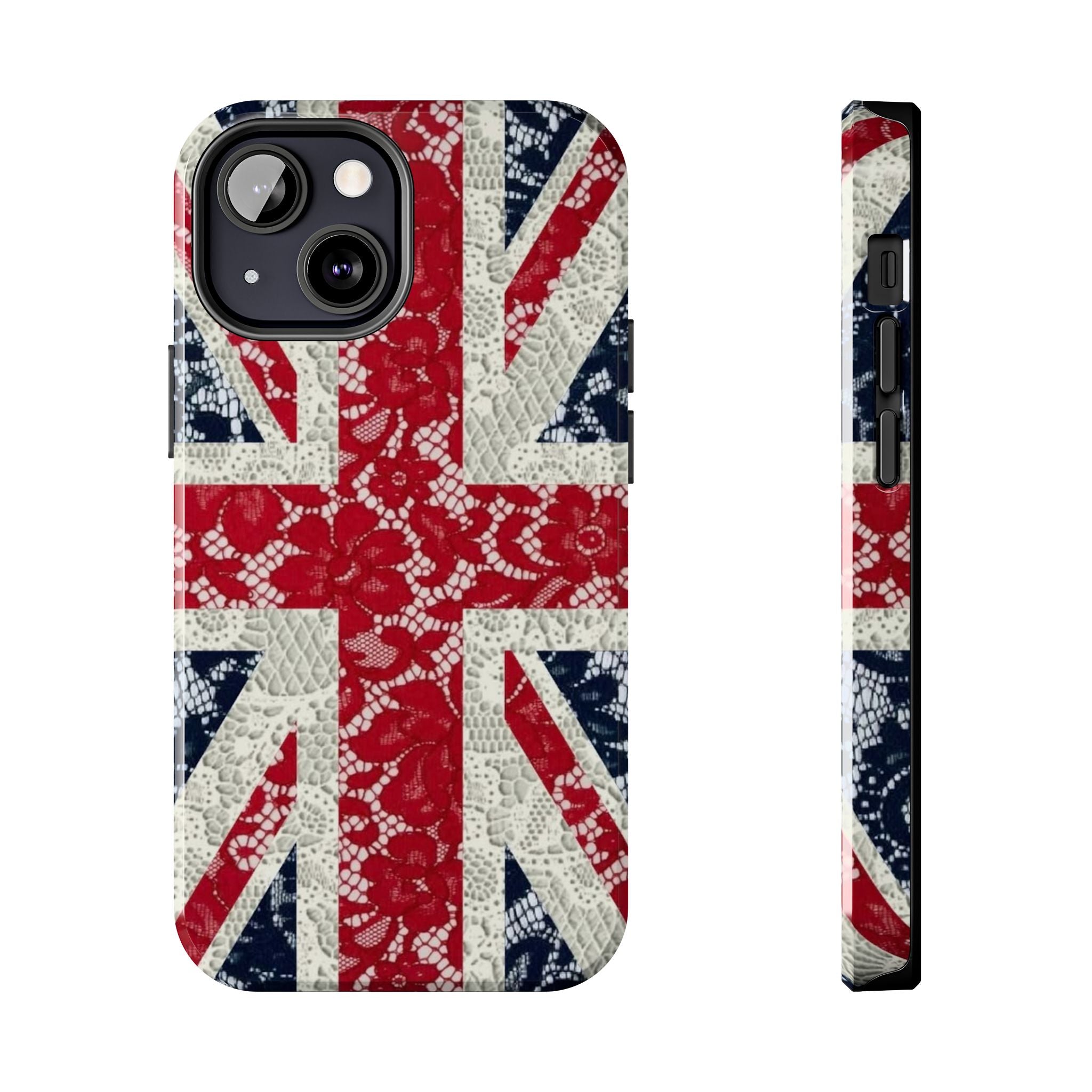 Union Jack Lace Tough Phone Case — British Flag Protective Phone Case