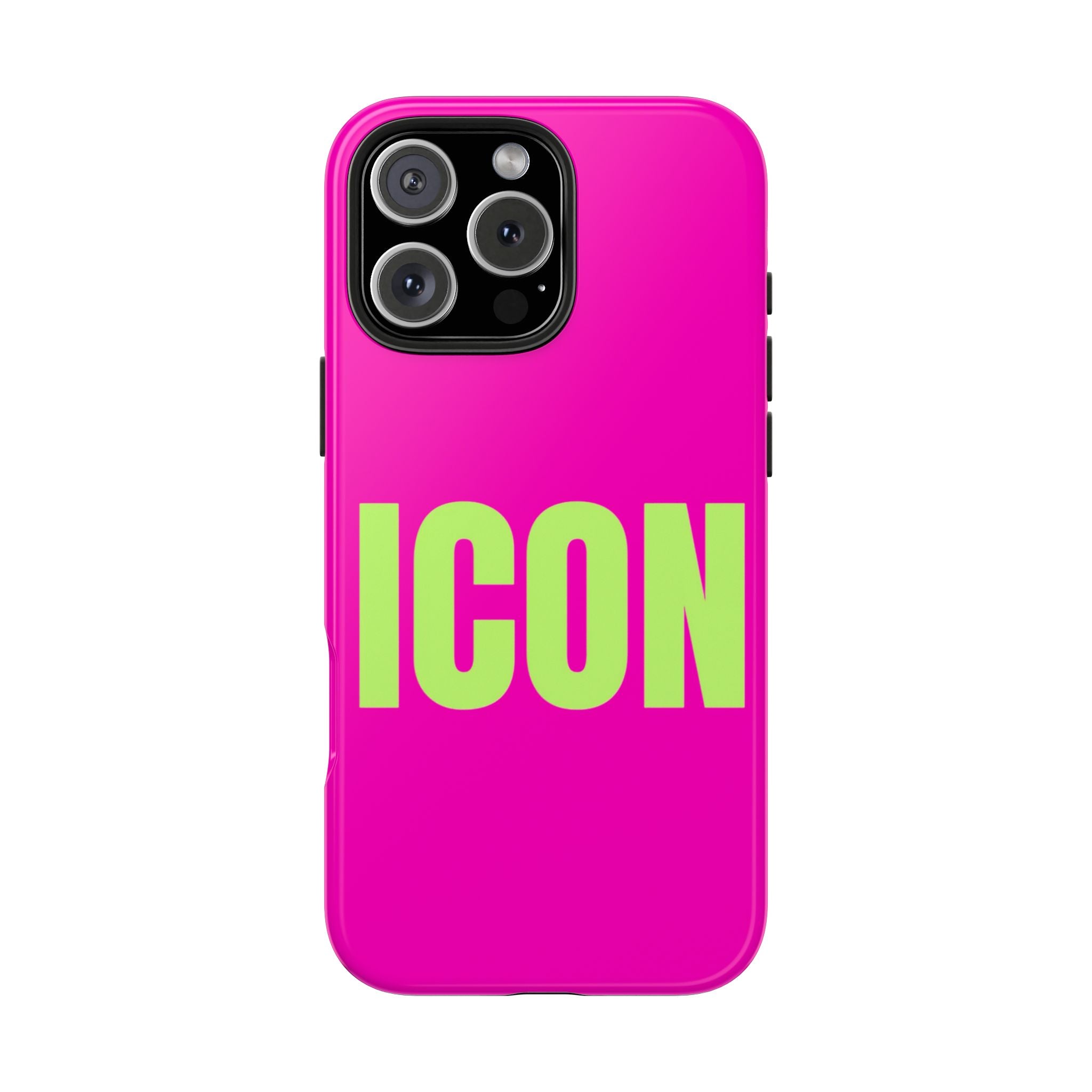 ICON Tough Phone Case — Neon Pink & Lime Bold Text Protective Case