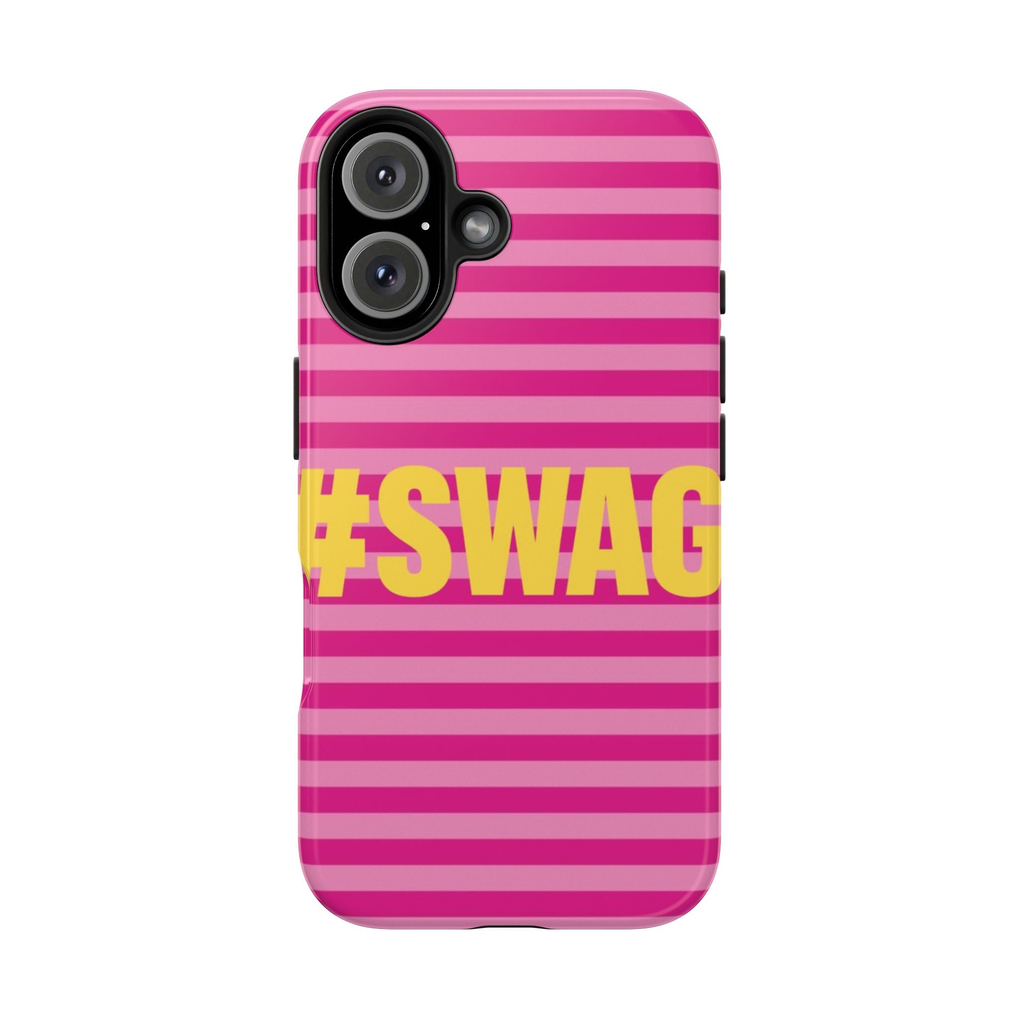 #SWAG Pink Striped Tough Phone Case