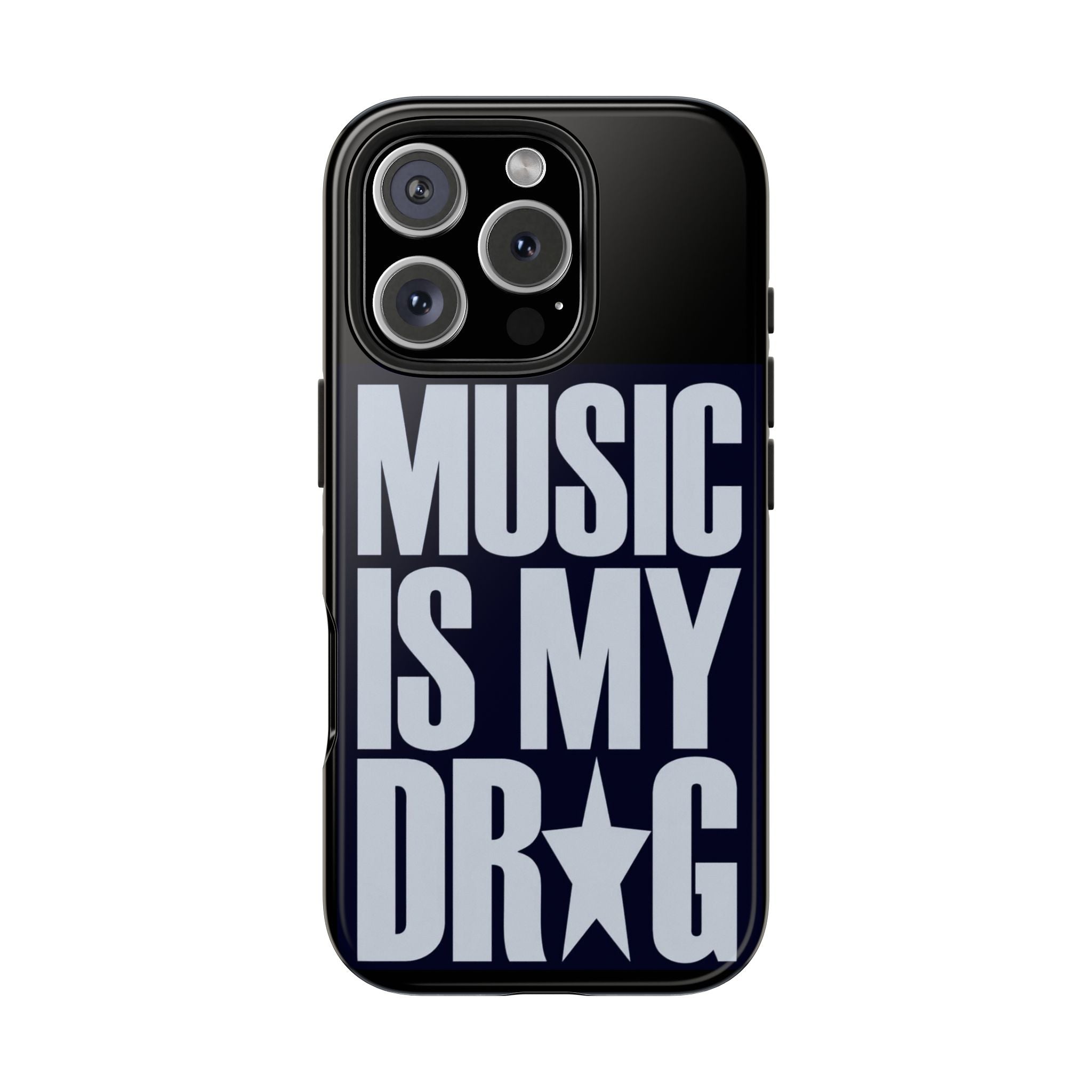Phone Case — "Music Is My Drg" Bold Typography Protective Case