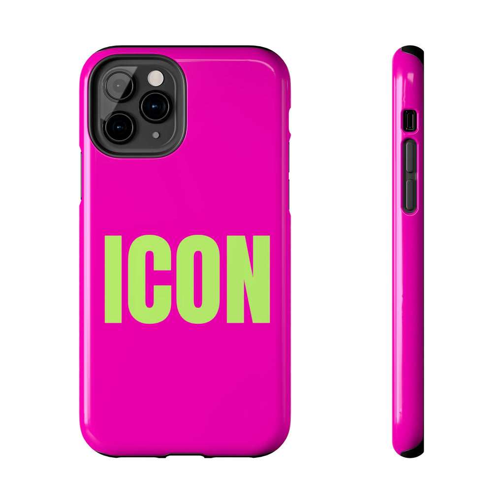 ICON Tough Phone Case — Neon Pink & Lime Bold Text Protective Case