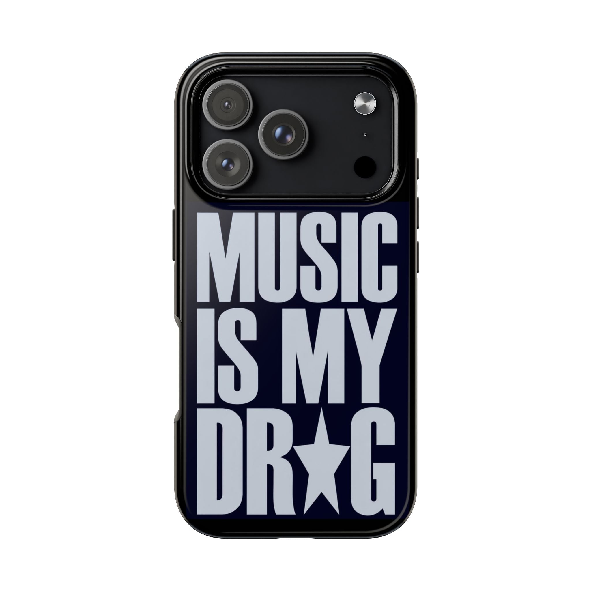 Phone Case — "Music Is My Drg" Bold Typography Protective Case