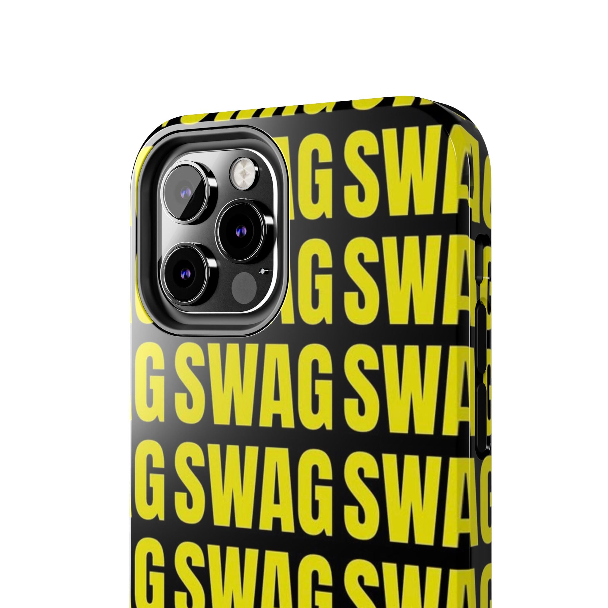 SWAG Pattern Tough Phone Case — Bold Yellow Text Protective Cover