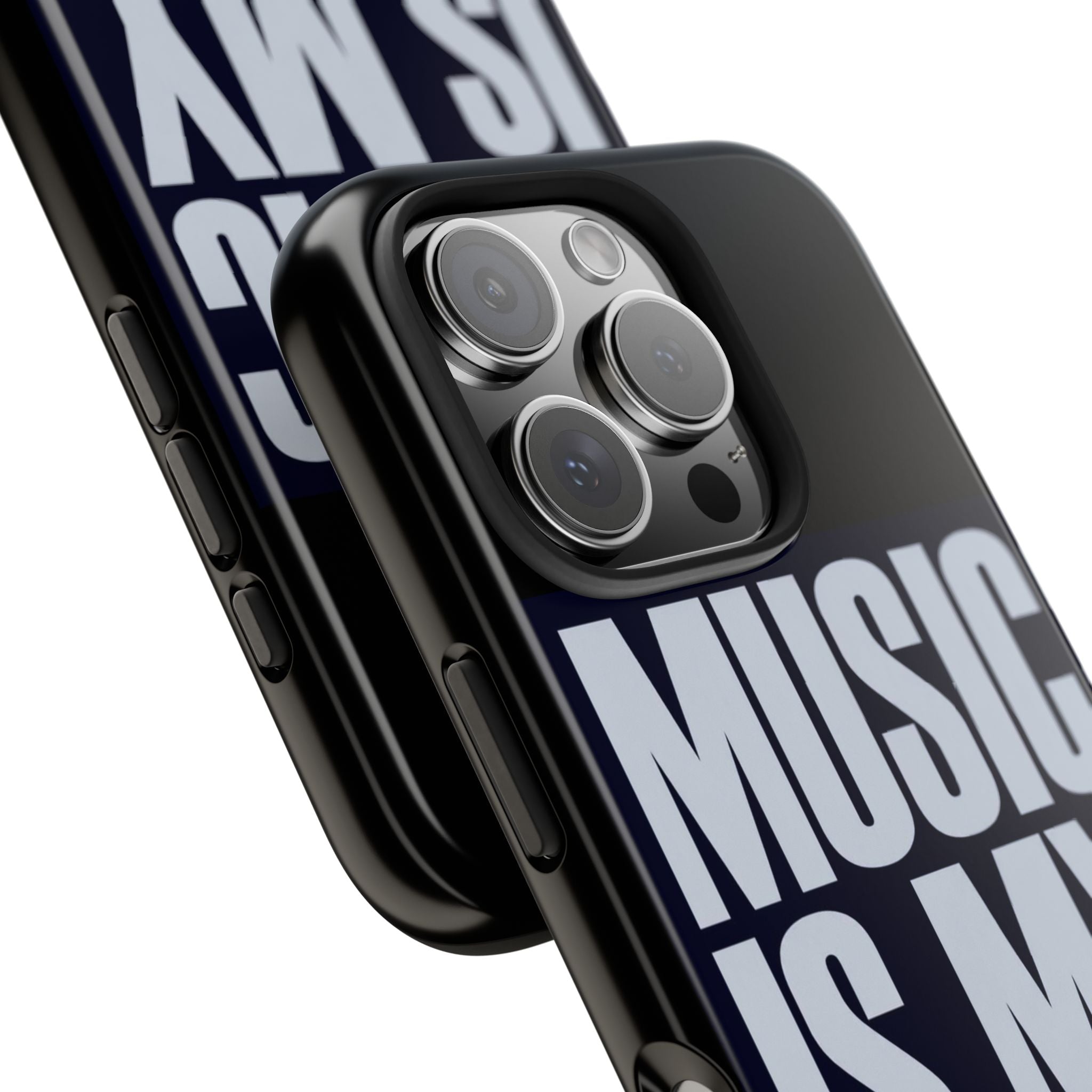 Phone Case — "Music Is My Drg" Bold Typography Protective Case