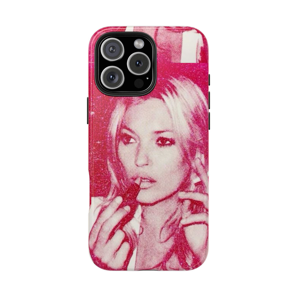 Pink Retro Glam Phone Case — Lipstick Pinup Tough Phone Case
