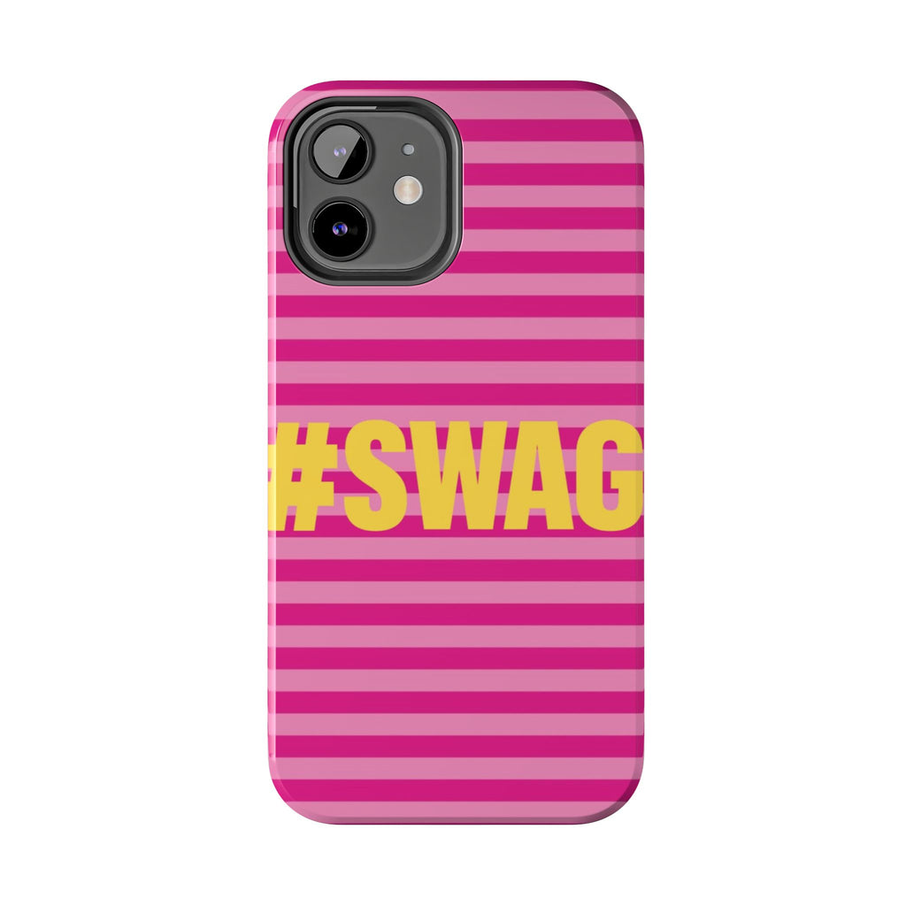 #SWAG Pink Striped Tough Phone Case