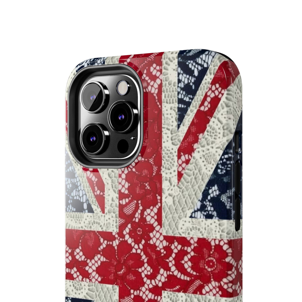 Union Jack Lace Tough Phone Case — British Flag Protective Phone Case