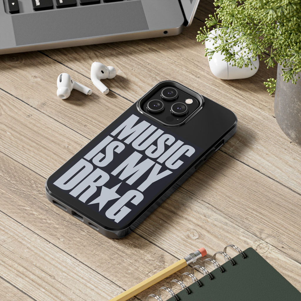 Phone Case — "Music Is My Drg" Bold Typography Protective Case