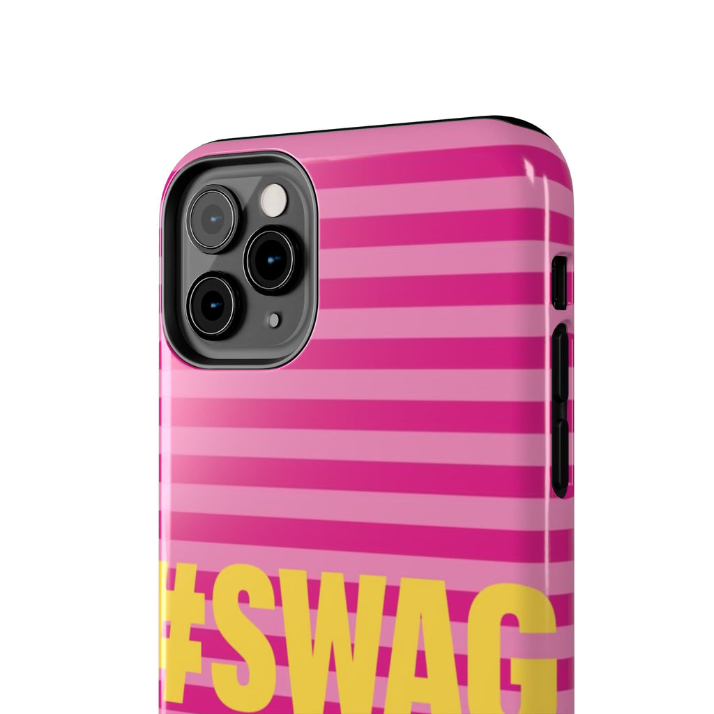 #SWAG Pink Striped Tough Phone Case