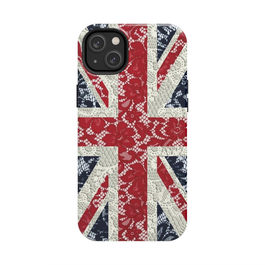 Union Jack Lace Tough Phone Case — British Flag Protective Phone Case