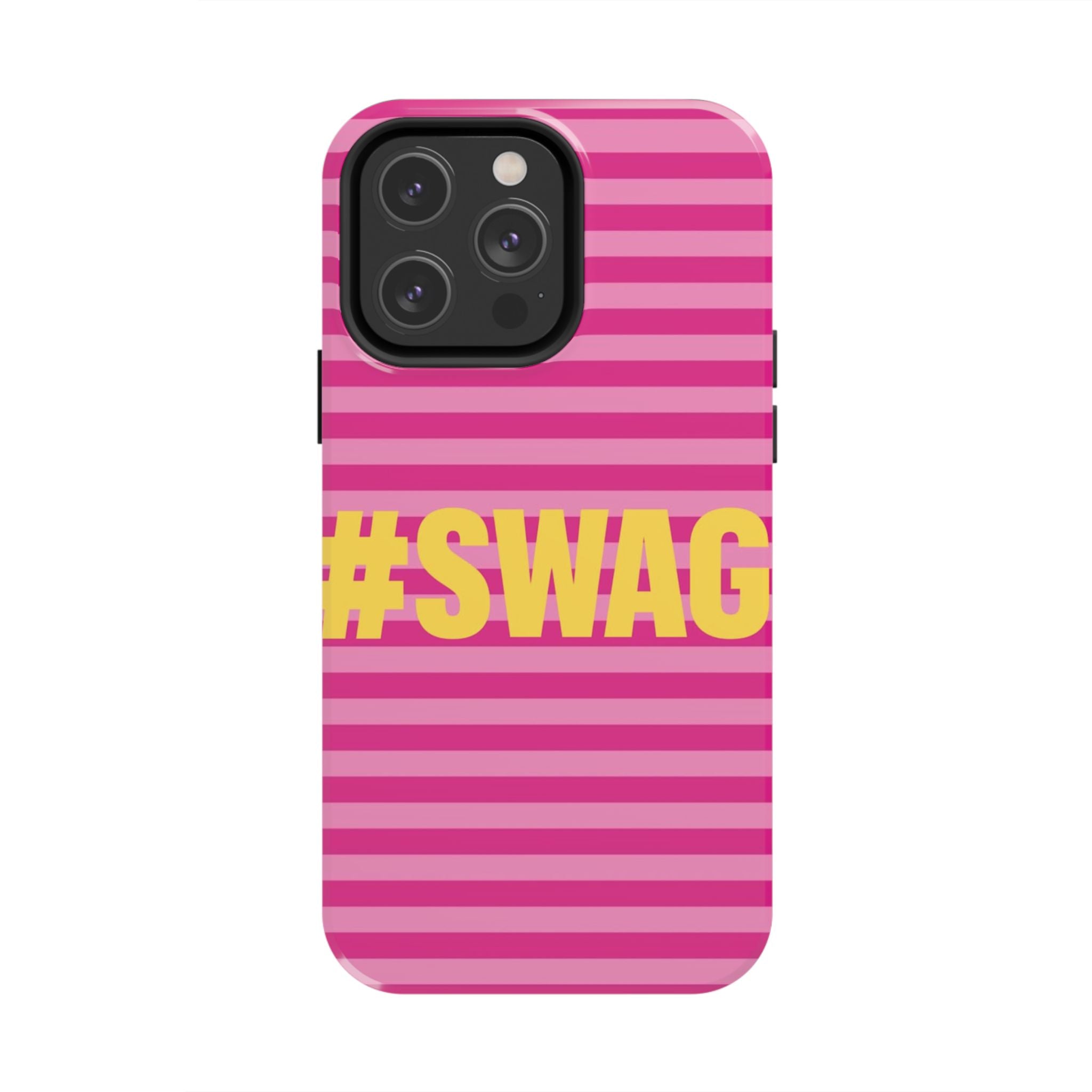 #SWAG Pink Striped Tough Phone Case