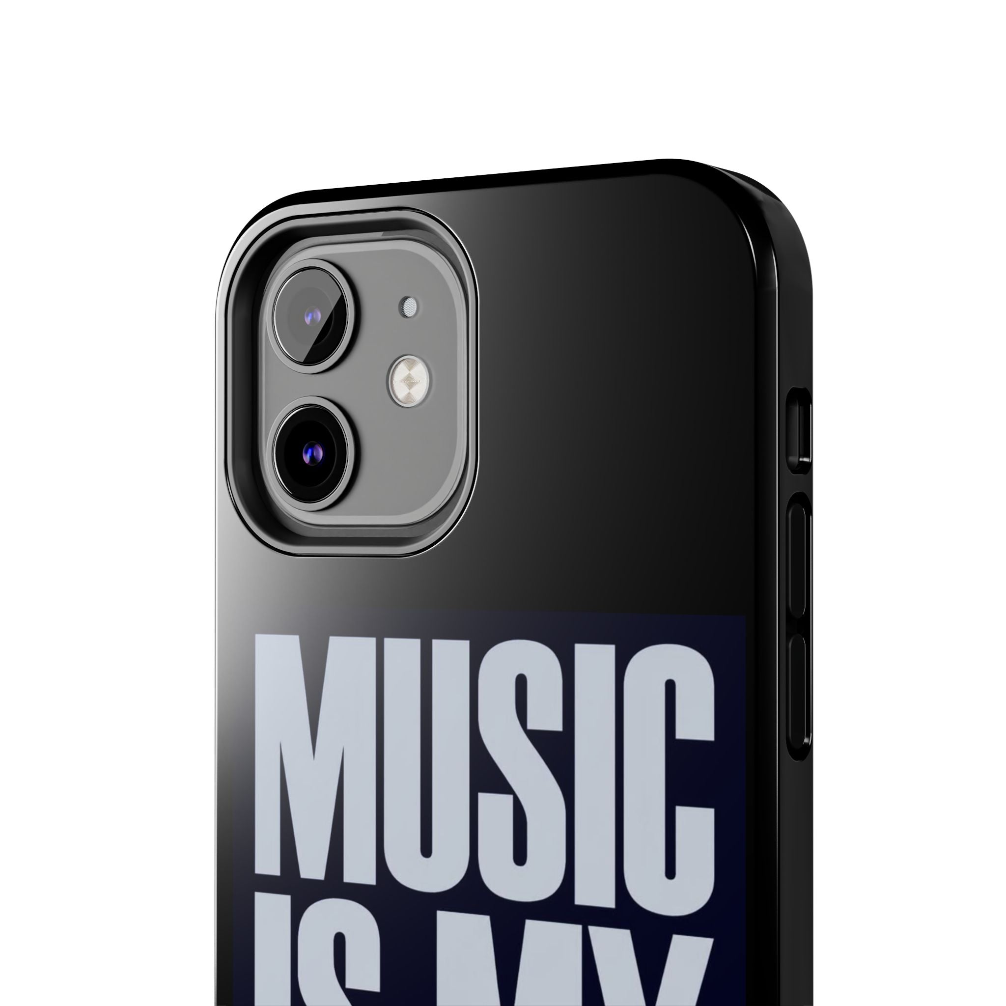 Phone Case — "Music Is My Drg" Bold Typography Protective Case