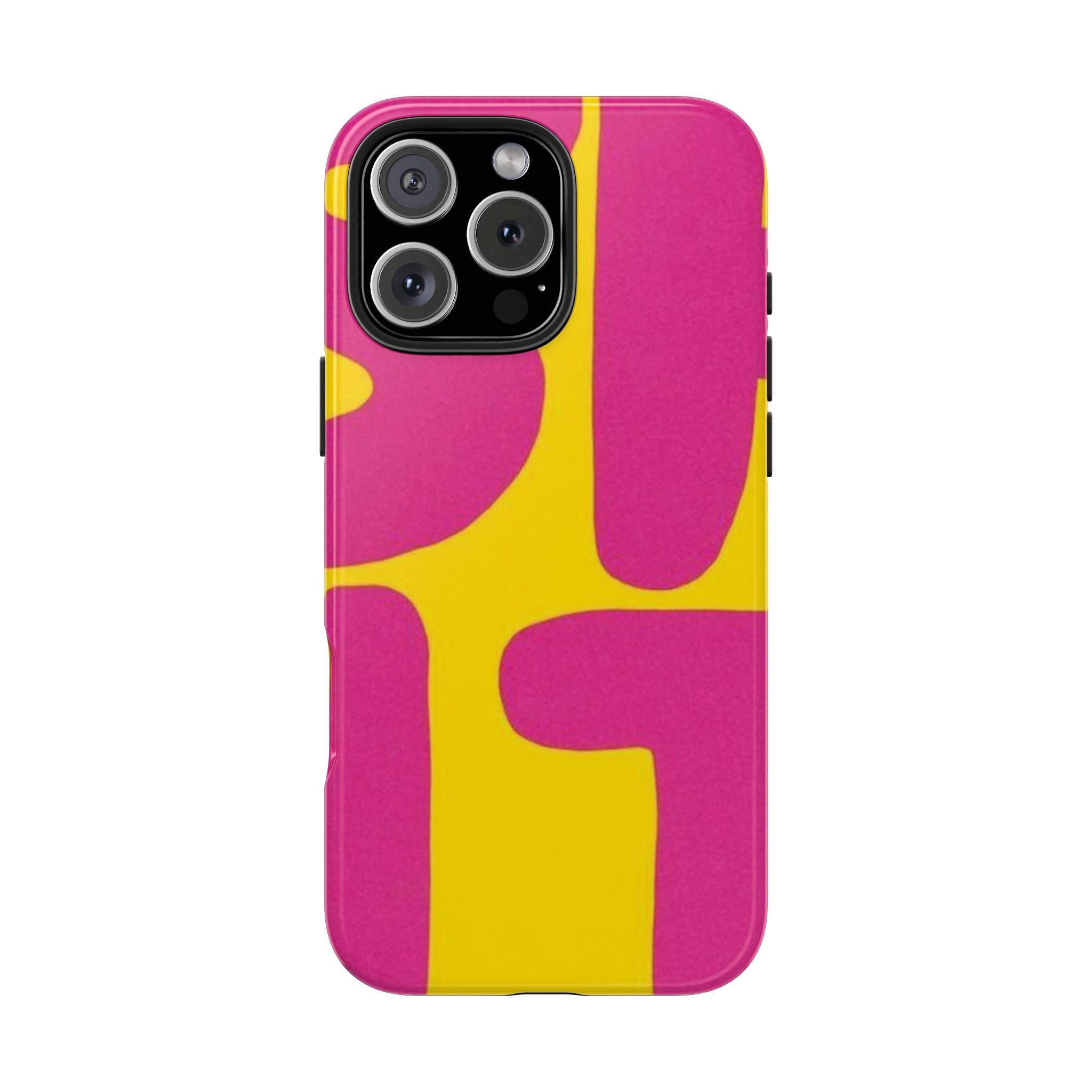 SHIT Retro Abstract Tough Phone Case — Pink & Yellow Pop Art Design