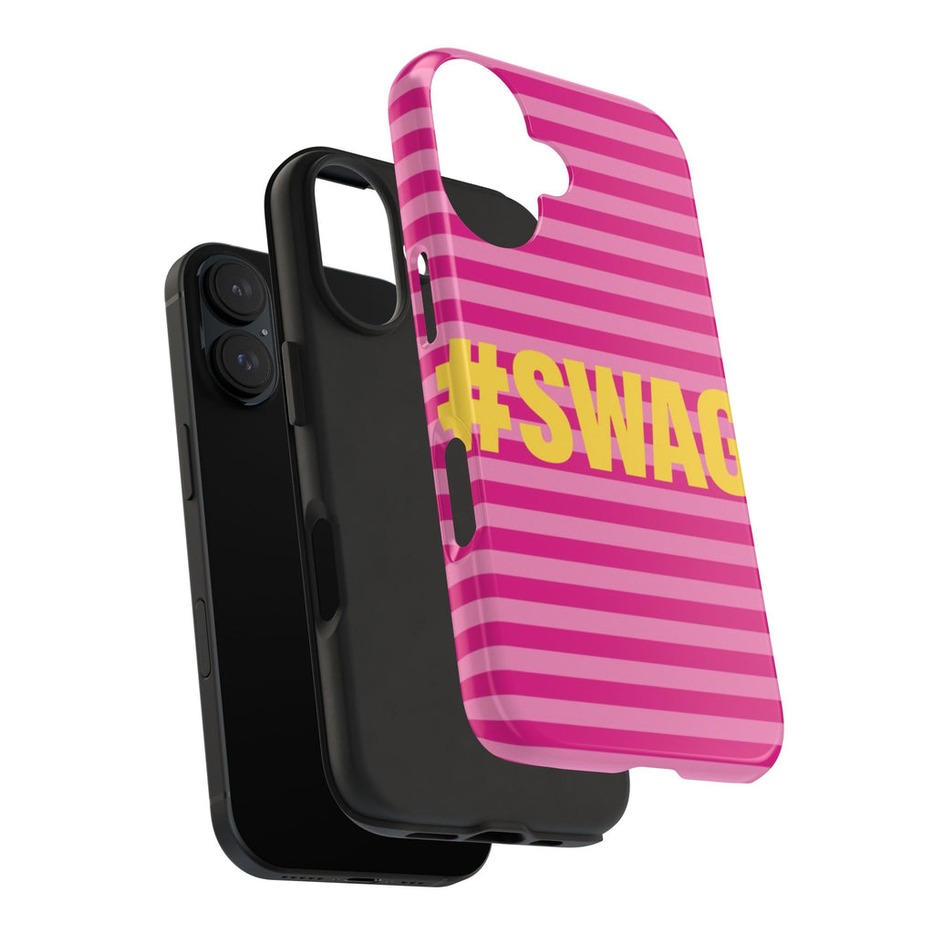 #SWAG Pink Striped Tough Phone Case