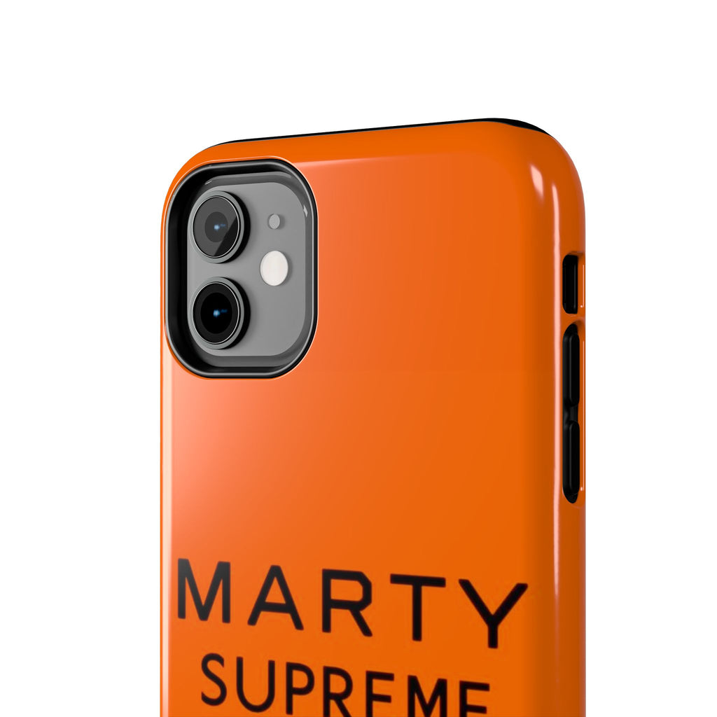Marty Supreme Tough Phone Case — Orange 'Dream Big' Protective Cover