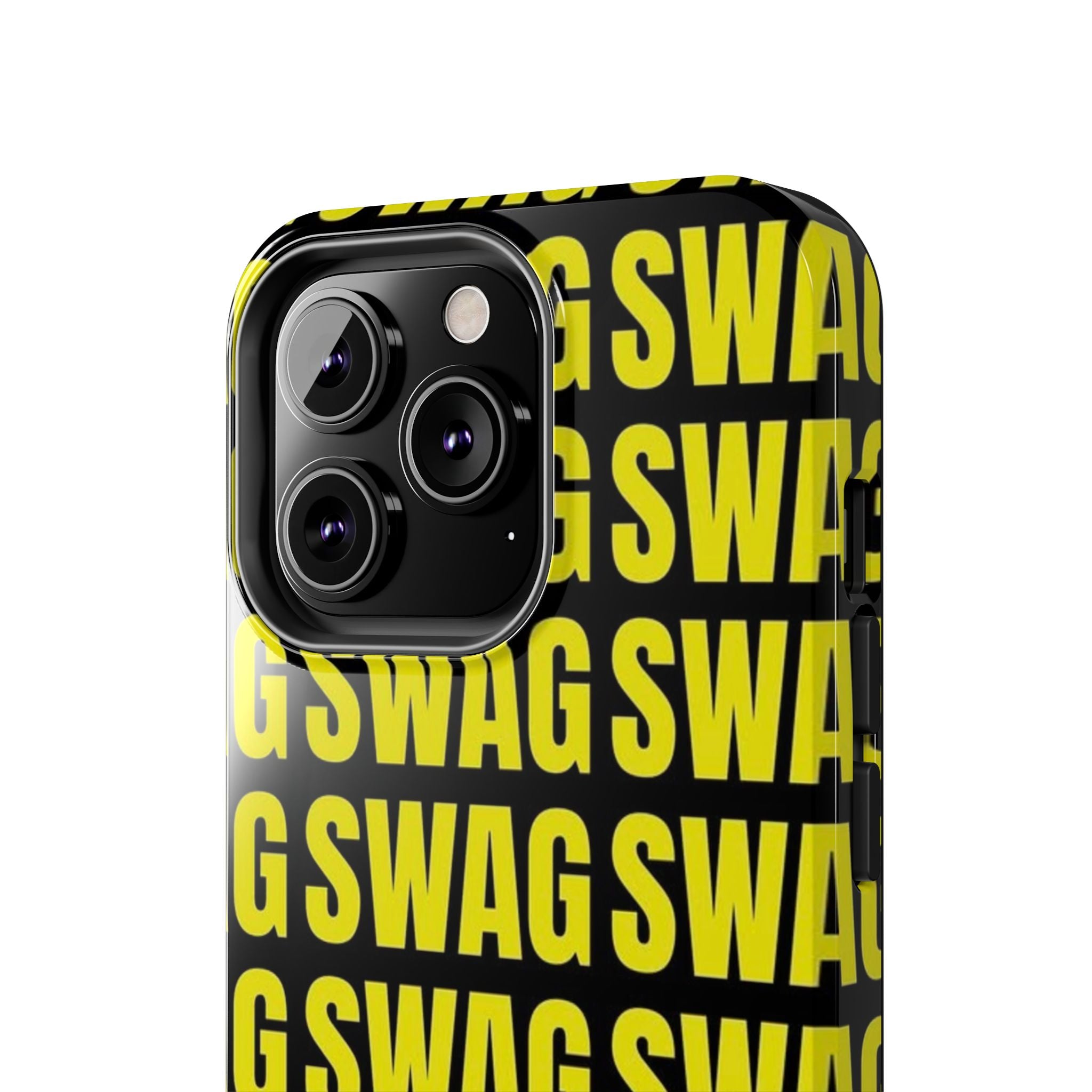 SWAG Pattern Tough Phone Case — Bold Yellow Text Protective Cover