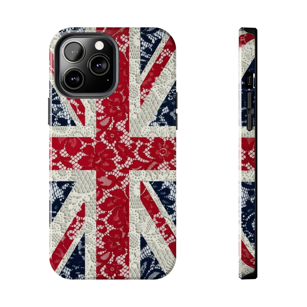 Union Jack Lace Tough Phone Case — British Flag Protective Phone Case
