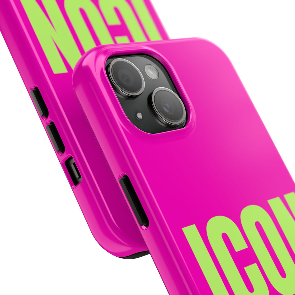 ICON Tough Phone Case — Neon Pink & Lime Bold Text Protective Case