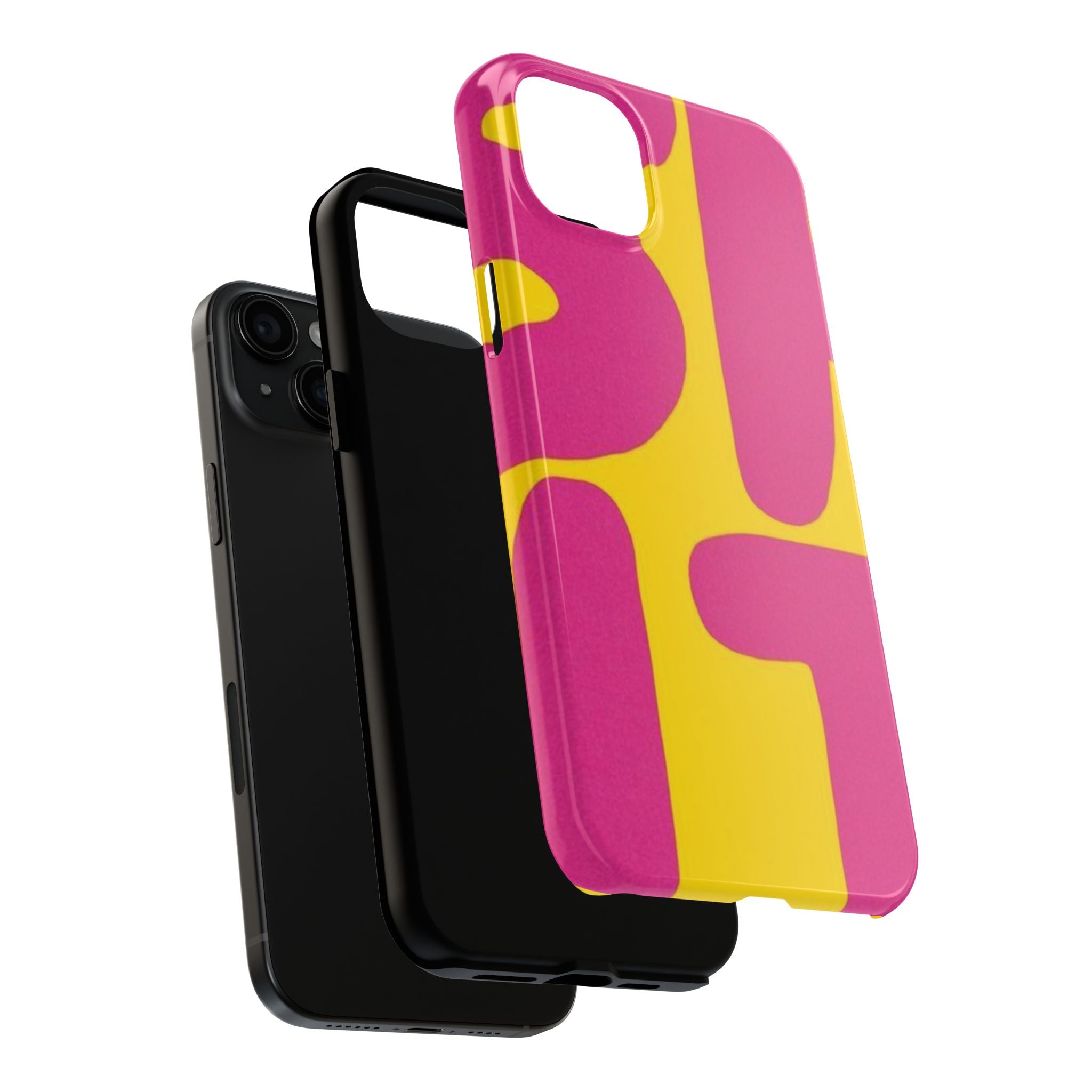 SHIT Retro Abstract Tough Phone Case — Pink & Yellow Pop Art Design