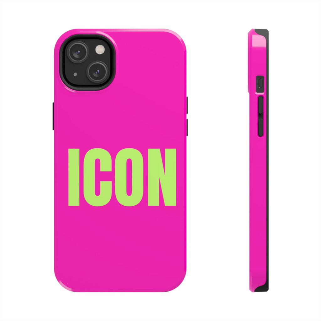 ICON Tough Phone Case — Neon Pink & Lime Bold Text Protective Case