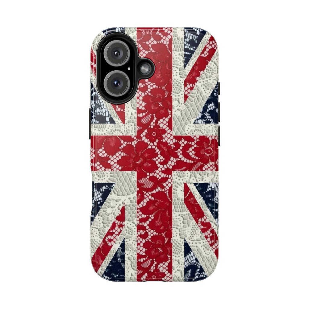 Union Jack Lace Tough Phone Case — British Flag Protective Phone Case