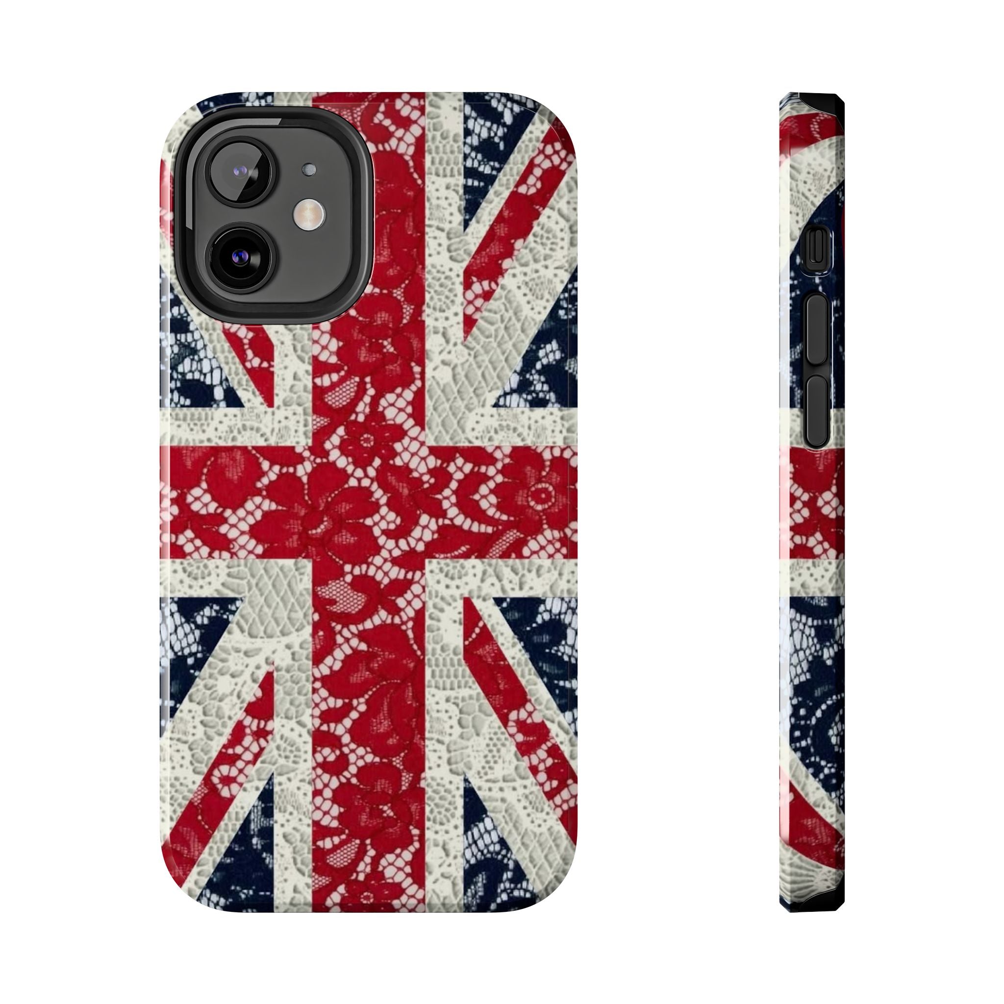 Union Jack Lace Tough Phone Case — British Flag Protective Phone Case