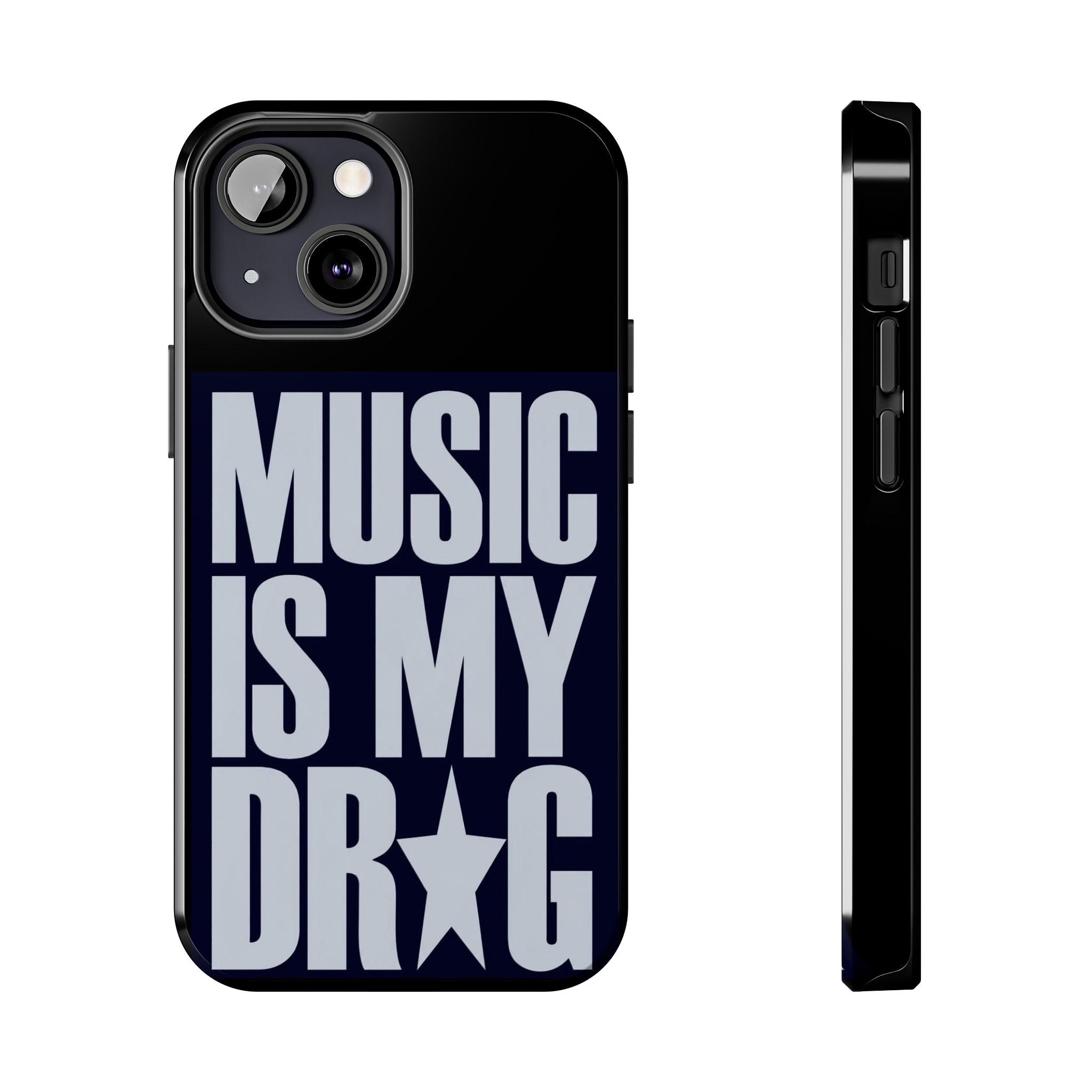 Phone Case — "Music Is My Drg" Bold Typography Protective Case
