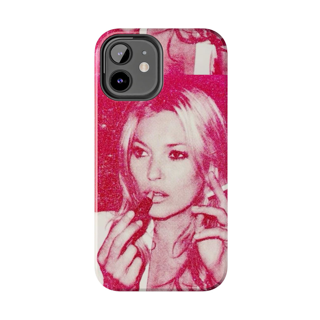 Pink Retro Glam Phone Case — Lipstick Pinup Tough Phone Case