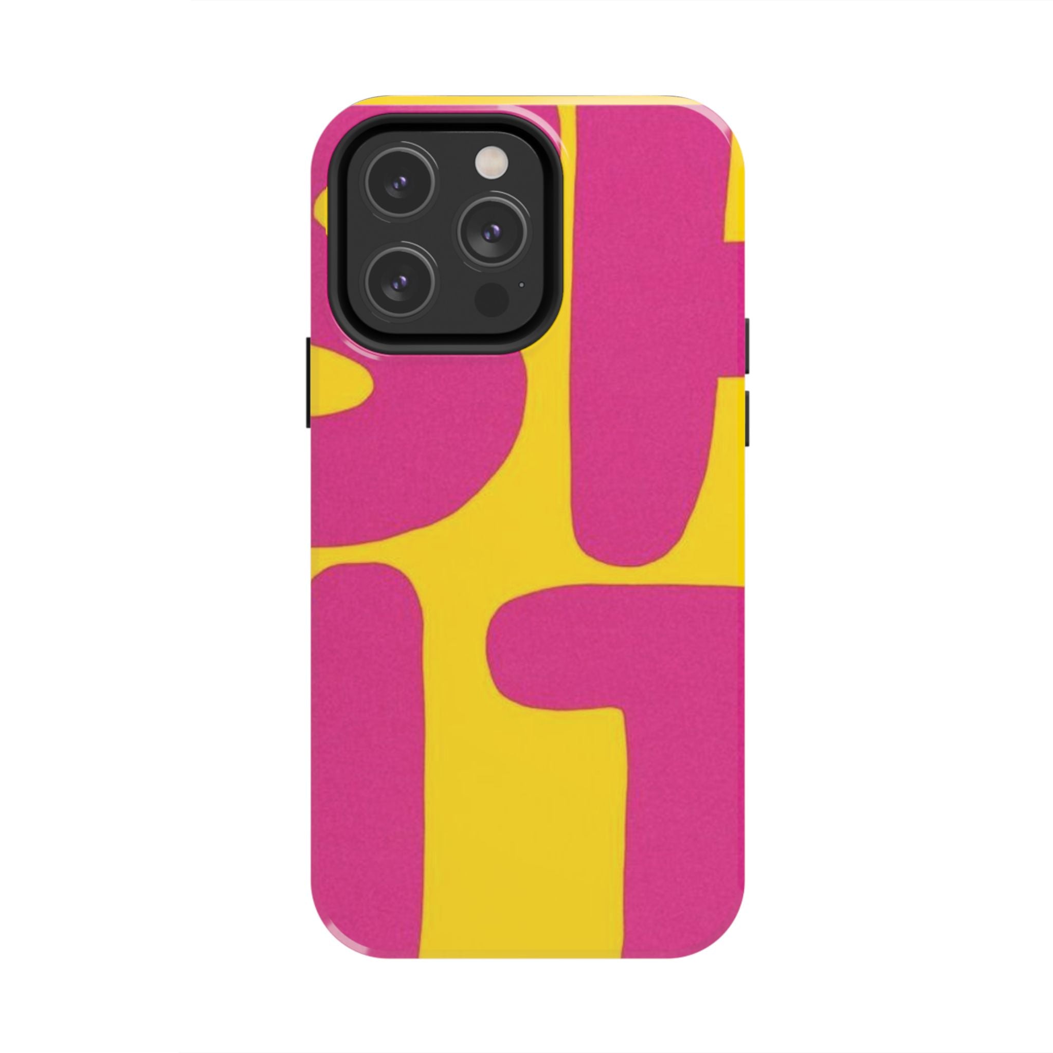 SHIT Retro Abstract Tough Phone Case — Pink & Yellow Pop Art Design