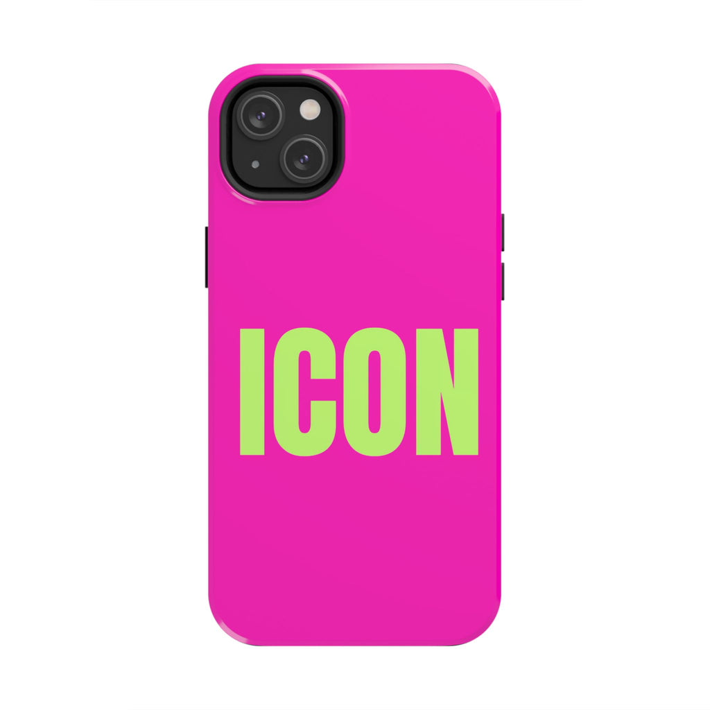 ICON Tough Phone Case — Neon Pink & Lime Bold Text Protective Case