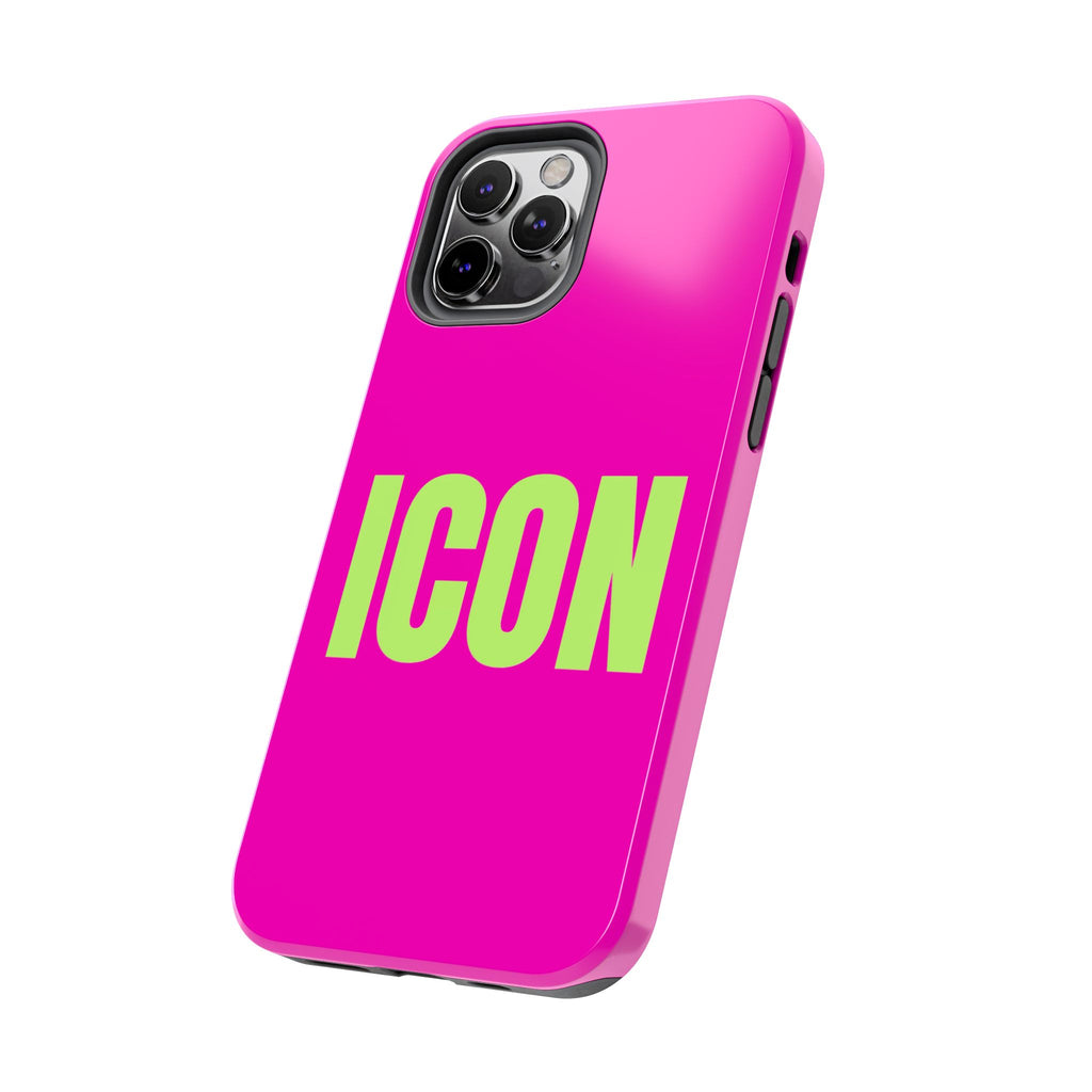 ICON Tough Phone Case — Neon Pink & Lime Bold Text Protective Case