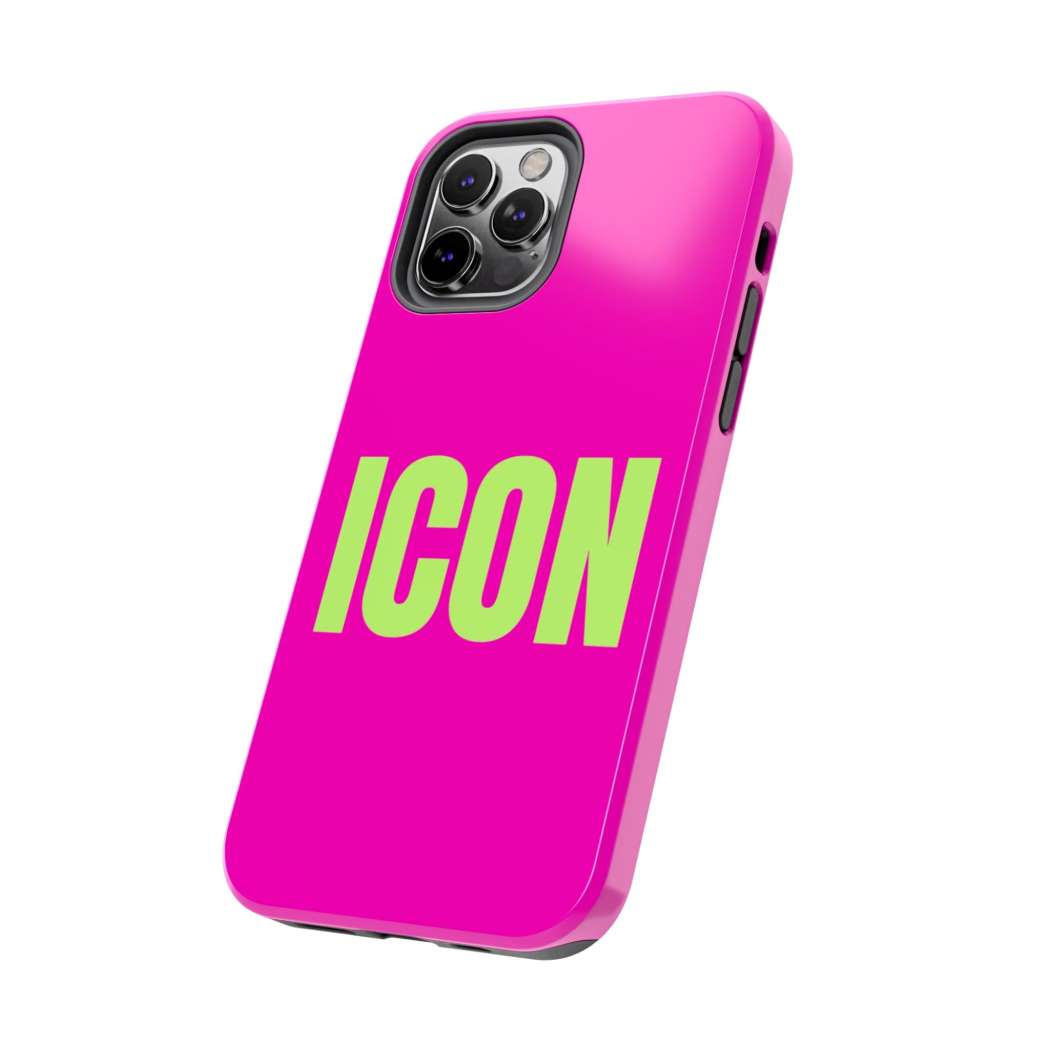 ICON Tough Phone Case — Neon Pink & Lime Bold Text Protective Case