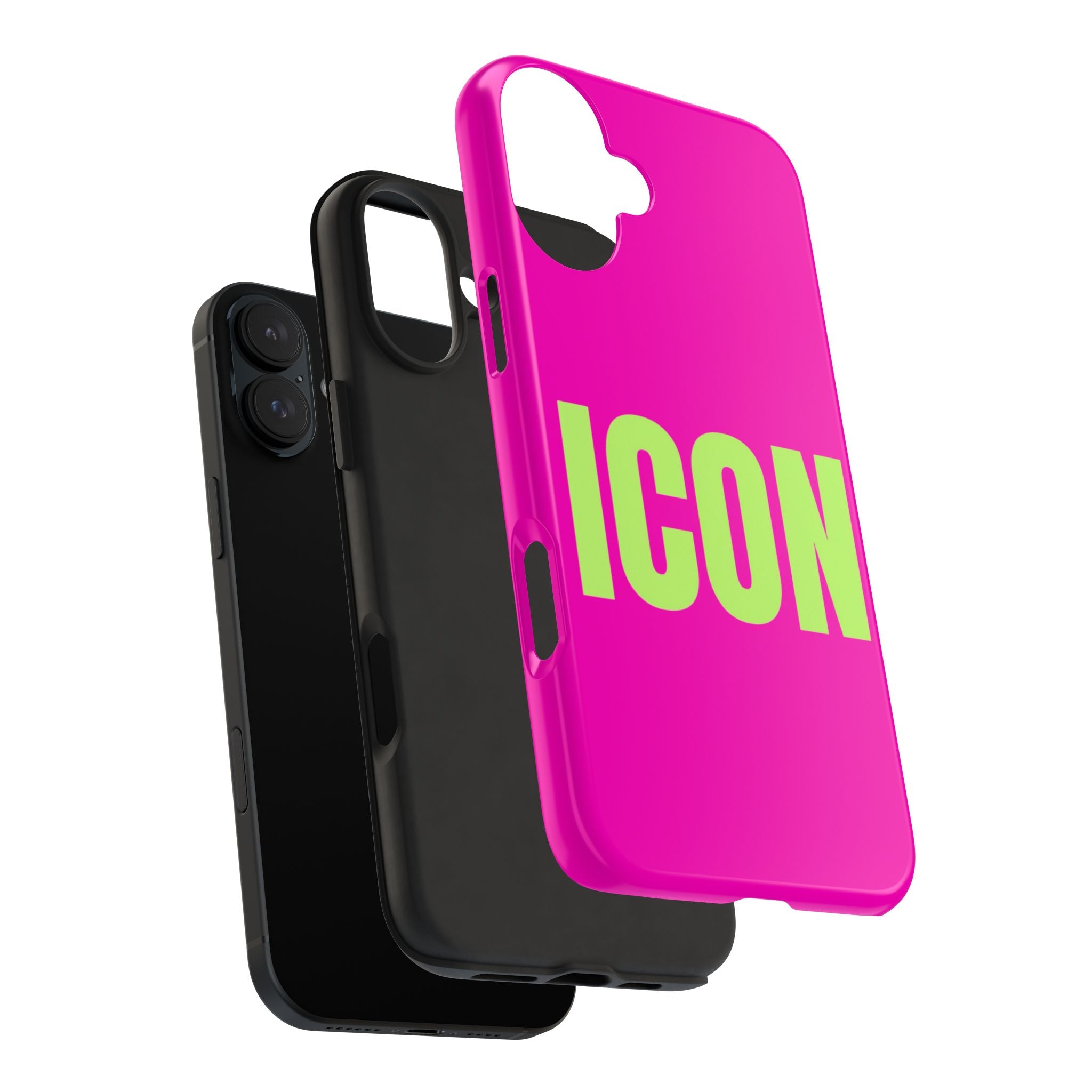 ICON Tough Phone Case — Neon Pink & Lime Bold Text Protective Case