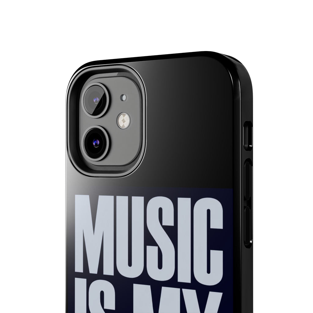 Phone Case — "Music Is My Drg" Bold Typography Protective Case