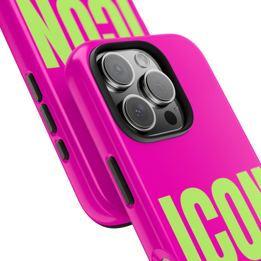 ICON Tough Phone Case — Neon Pink & Lime Bold Text Protective Case