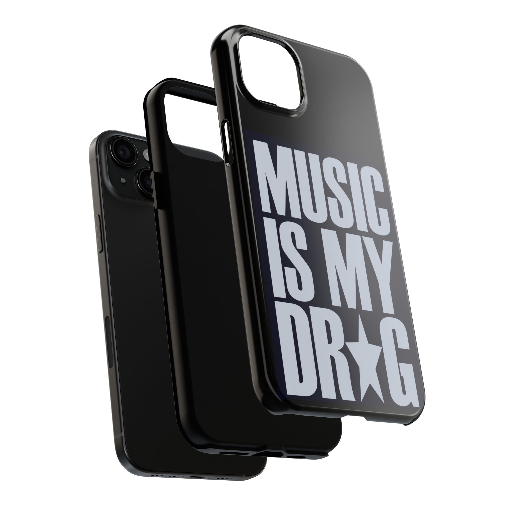 Phone Case — "Music Is My Drg" Bold Typography Protective Case