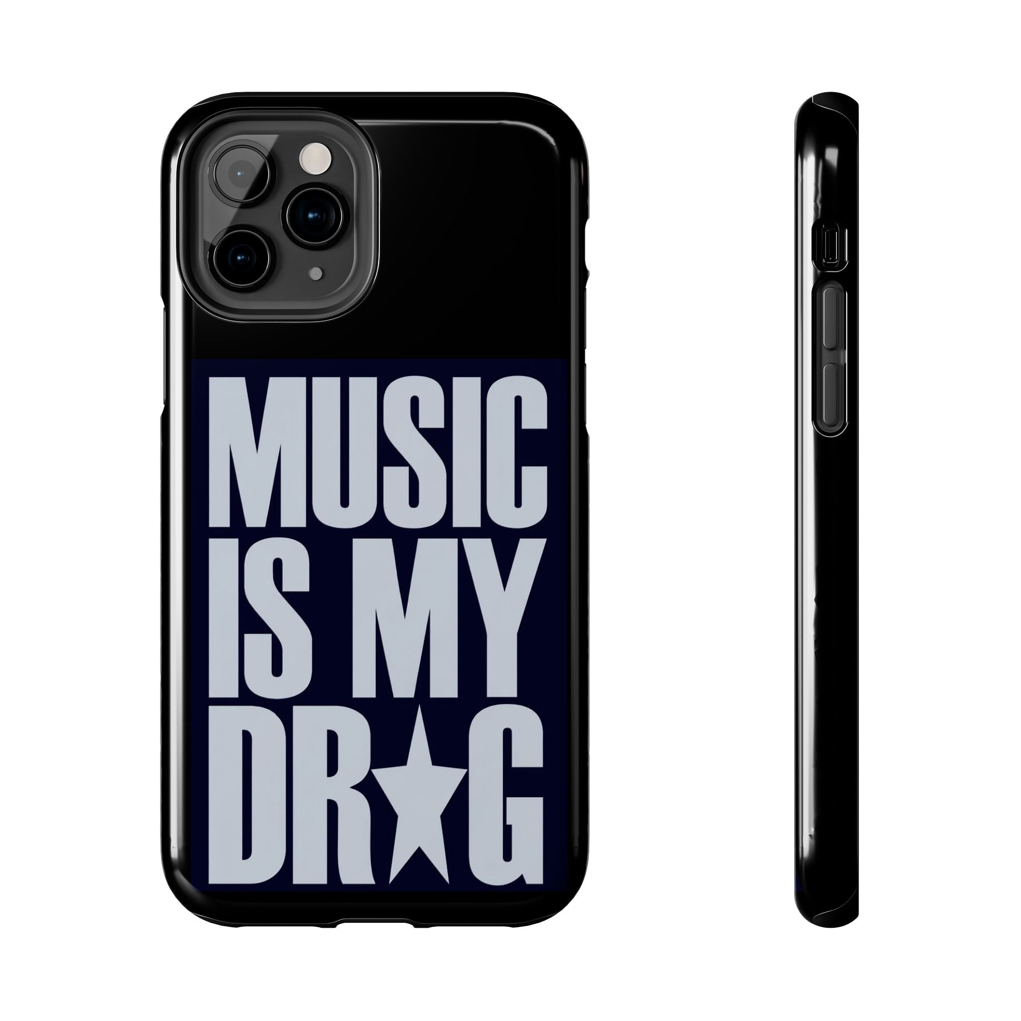 Phone Case — "Music Is My Drg" Bold Typography Protective Case