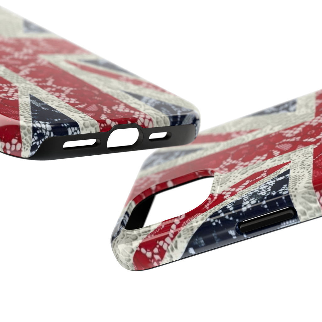 Union Jack Lace Tough Phone Case — British Flag Protective Phone Case