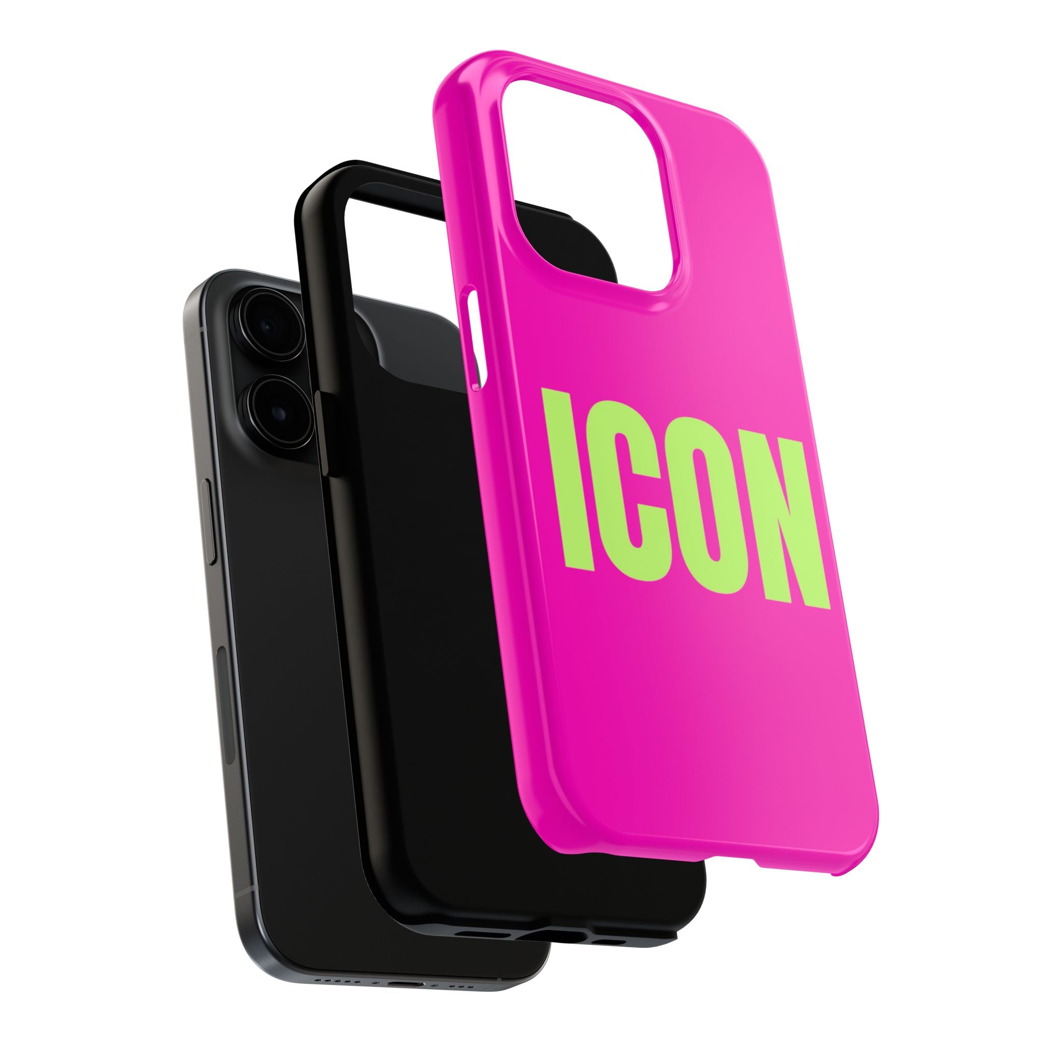 ICON Tough Phone Case — Neon Pink & Lime Bold Text Protective Case