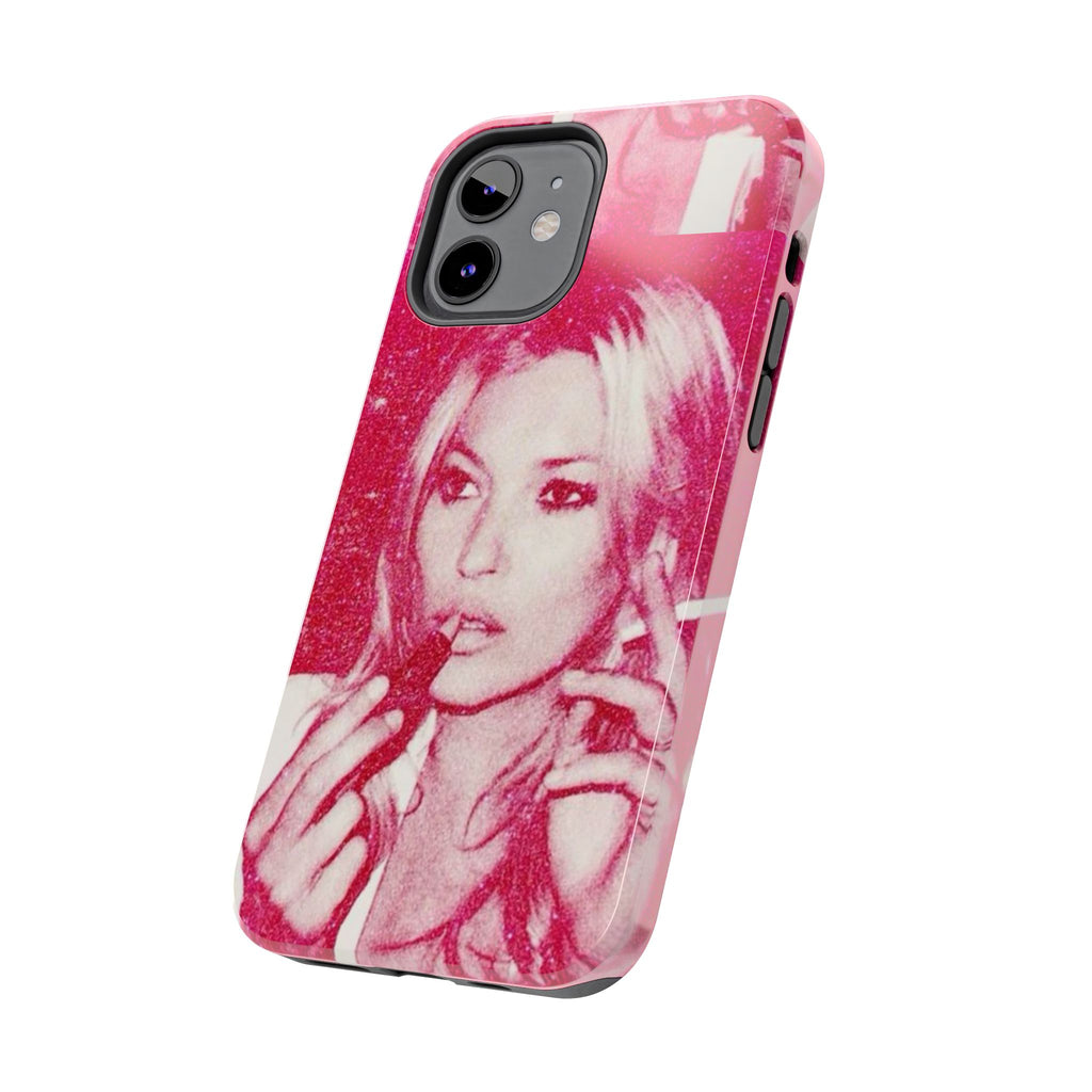 Pink Retro Glam Phone Case — Lipstick Pinup Tough Phone Case