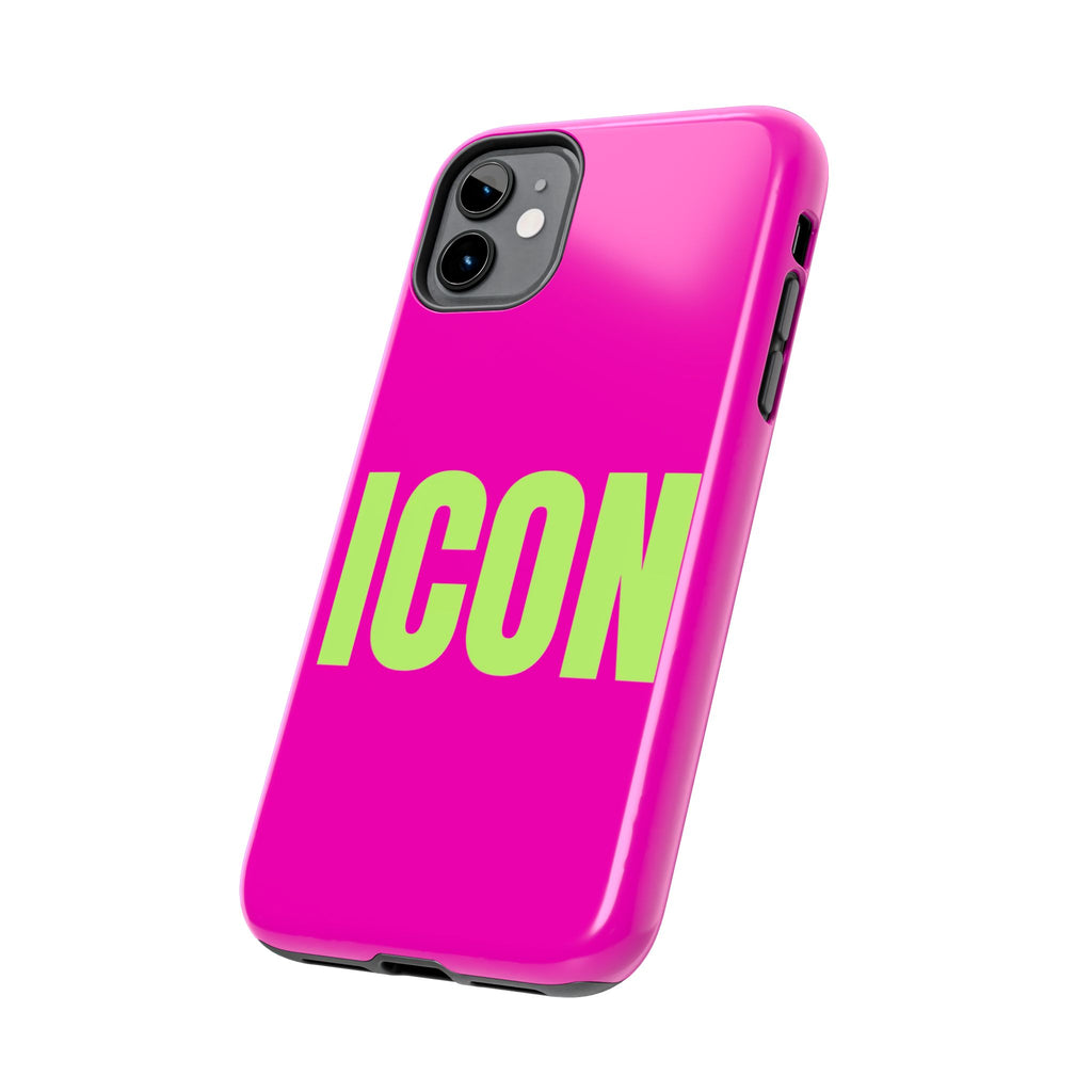 ICON Tough Phone Case — Neon Pink & Lime Bold Text Protective Case