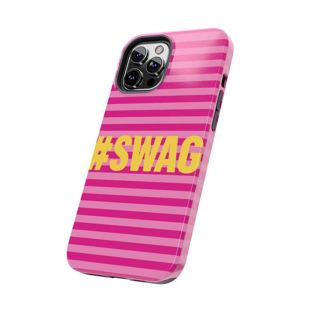 #SWAG Pink Striped Tough Phone Case